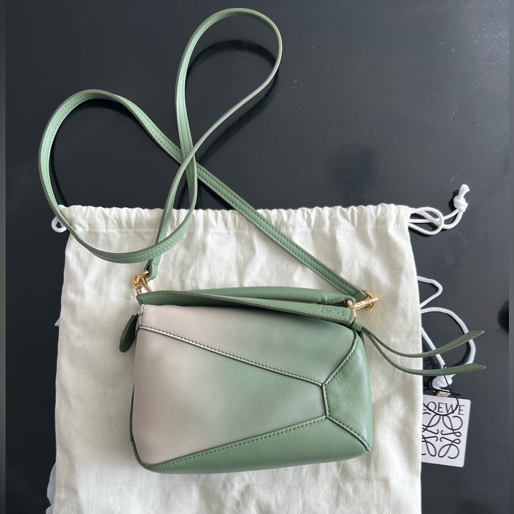 — SOLD — Loewe mini puzzle bag / Rosemary/light oat  (new)